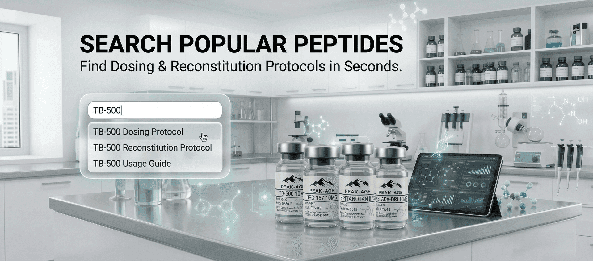 Search popular peptides